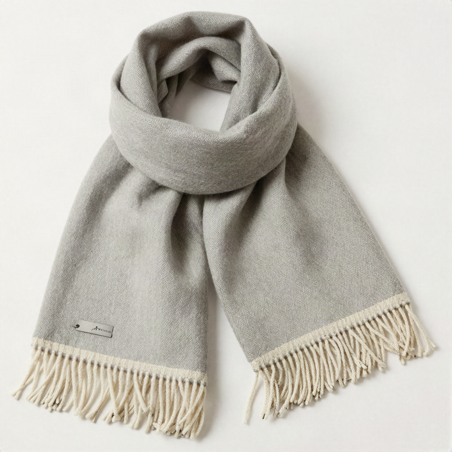 Herringbone Weave Wool-Feel Scarf