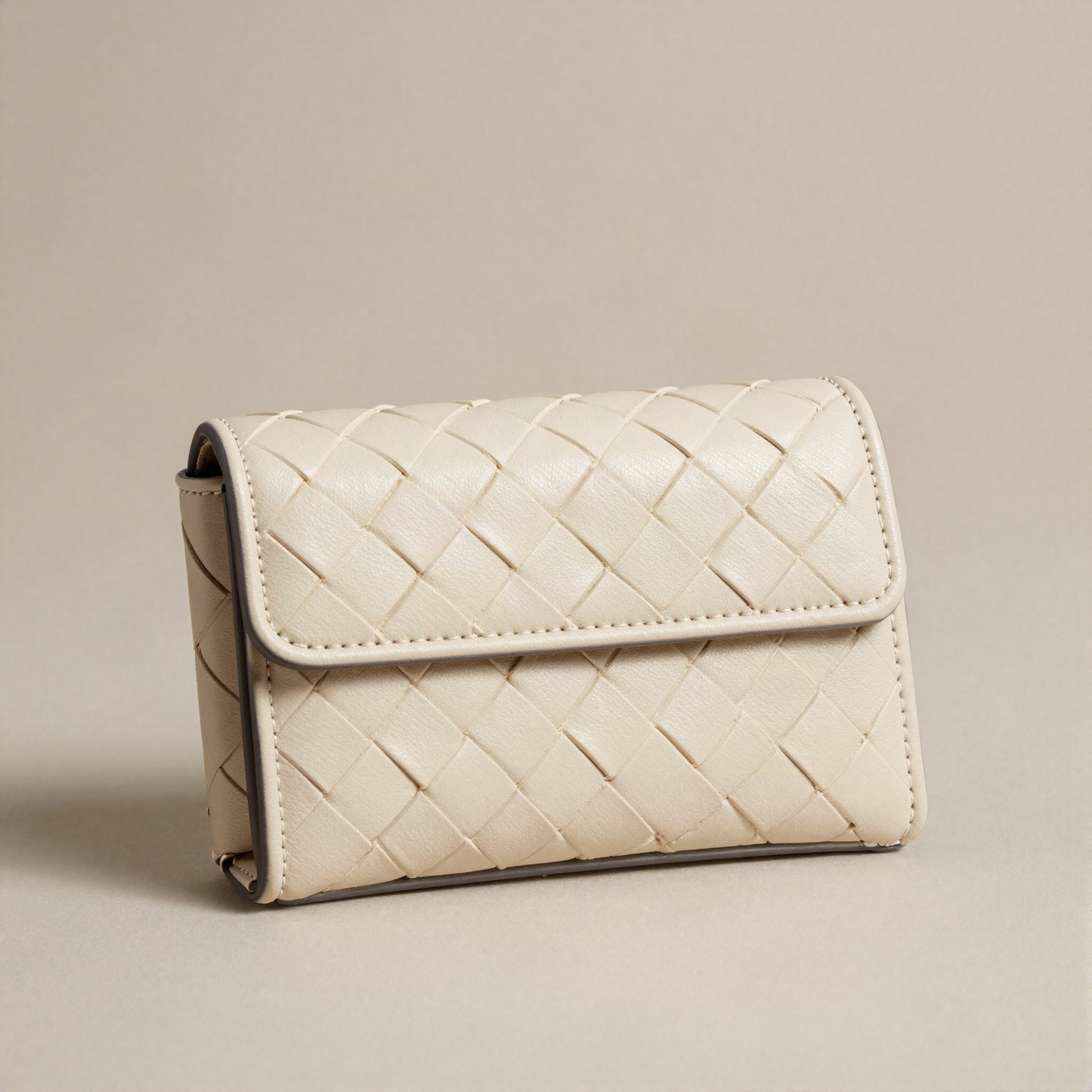 Woven Texture Snap Wallet