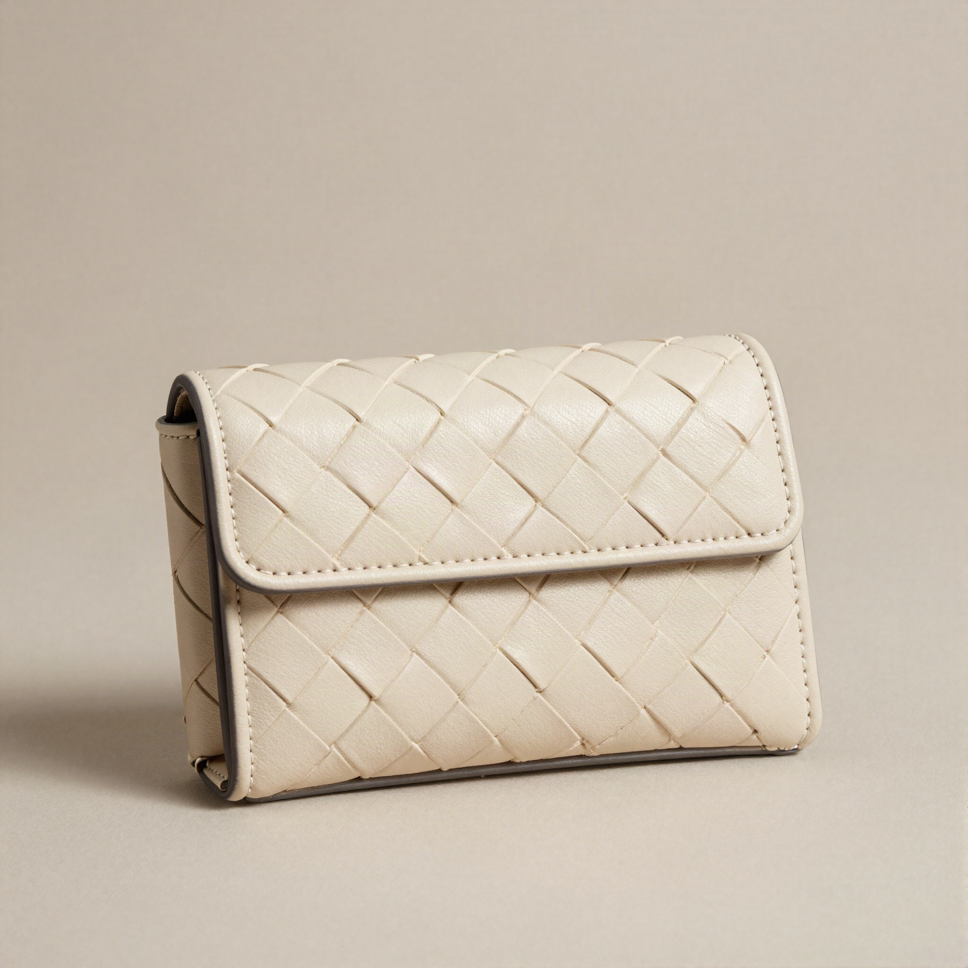 Woven Texture Snap Wallet