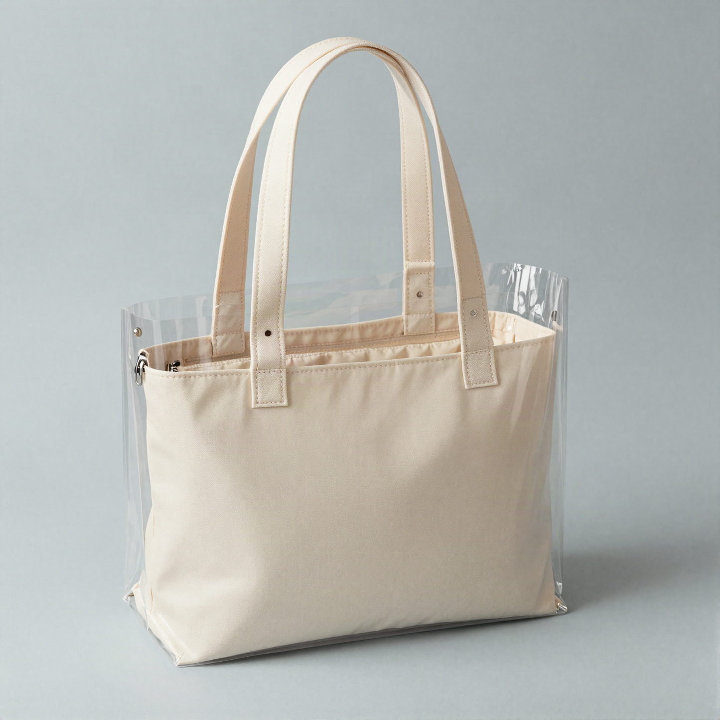 Transparent Jelly Tote with Inner Pouch