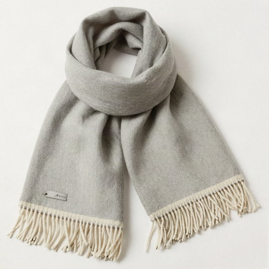 Herringbone Weave Wool-Feel Scarf